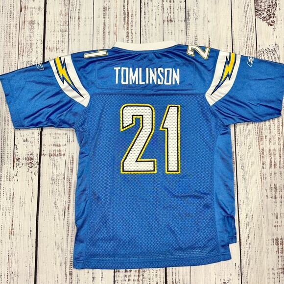 Chargers Ladanian Tomlinson Jersey Youth Size Large 14/16 #21 Reebok Distress - Picture 2 of 8